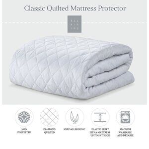 Ella Jayne Classic Quilted Mattress Protector Full Size Diamond Quilted NWT